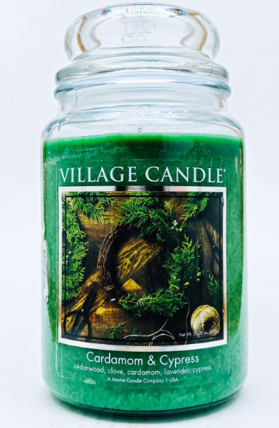 VILLAGE CANDLE CARDAMON & CYPRESS