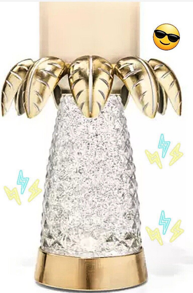 BBW PORTA VELA GRANDE PALMERA TIPO LAMPARA DECORACION EXTREMA 