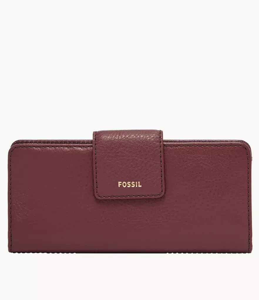 FOSSIL BILLETERA DE CUERO COLOR VINO