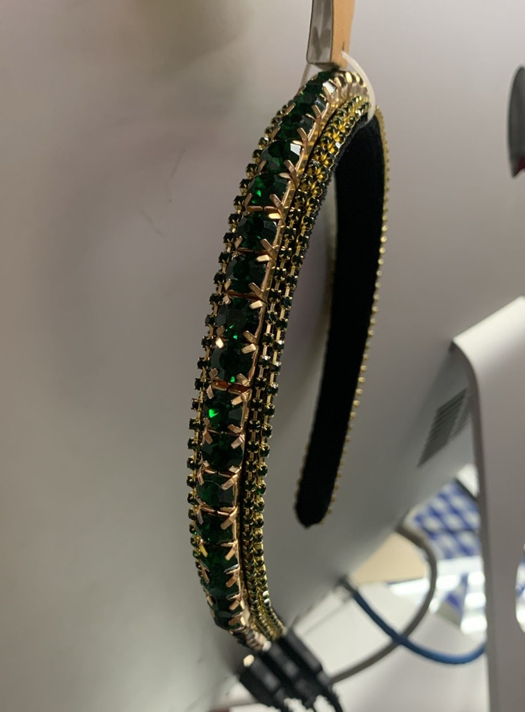 DIADEMA VERDE CON DORADO PIPER.K