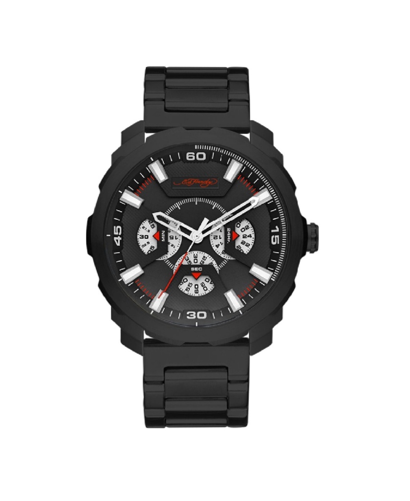 Ed Hardy Men's Matte Black Metal Bracelet Watch 46mm - Matte Black, Matte Black
