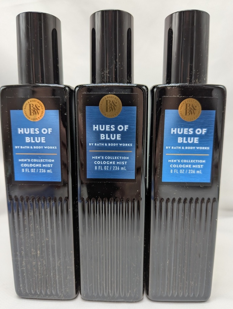 Bath & Body Works HUES of BLUE Men's Collection Cologne Mist Men 8 Oz Set of 3