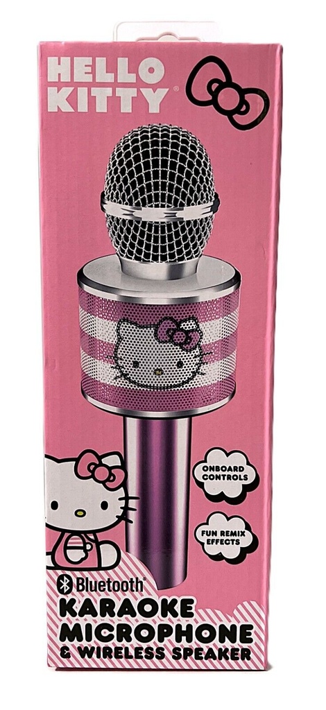 Hello Kitty Bluetooth Karaoke Microphone Wireless Speaker USB Charging Pink NIB