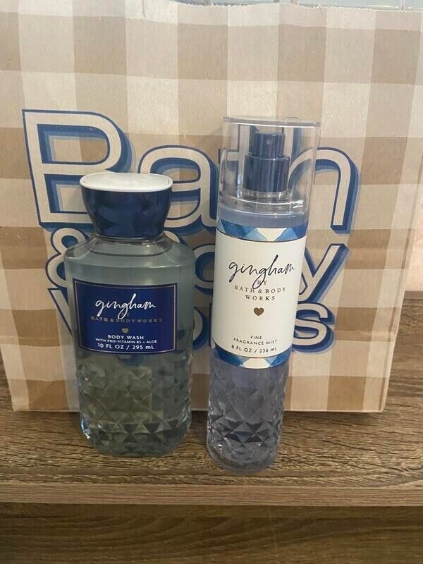Bath & Body Works GINGHAM Fine Mist 8fl Oz & Body Wash 10fl Oz Set
