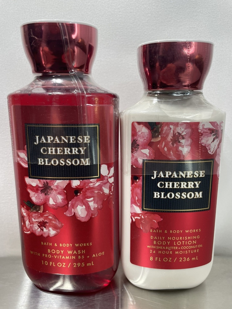 Bath & Body Works Japanese Cherry Blossom Body Lotion 8 OZ. and Body Wash 10OZ.