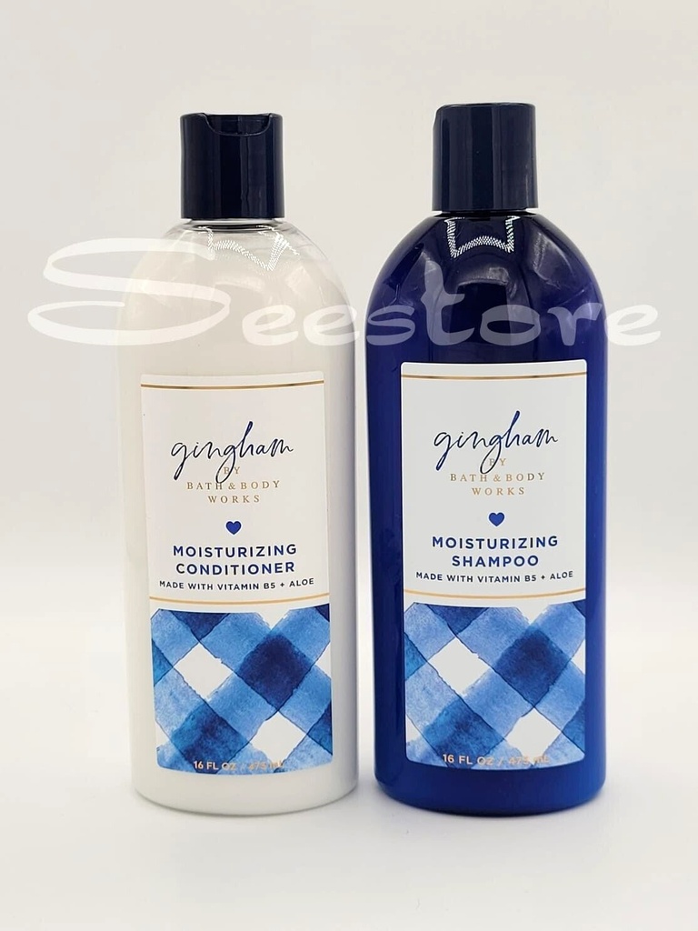 Bath & Body Works Gingham Hair Shampoo & Conditioner Set 16 Fl Oz New