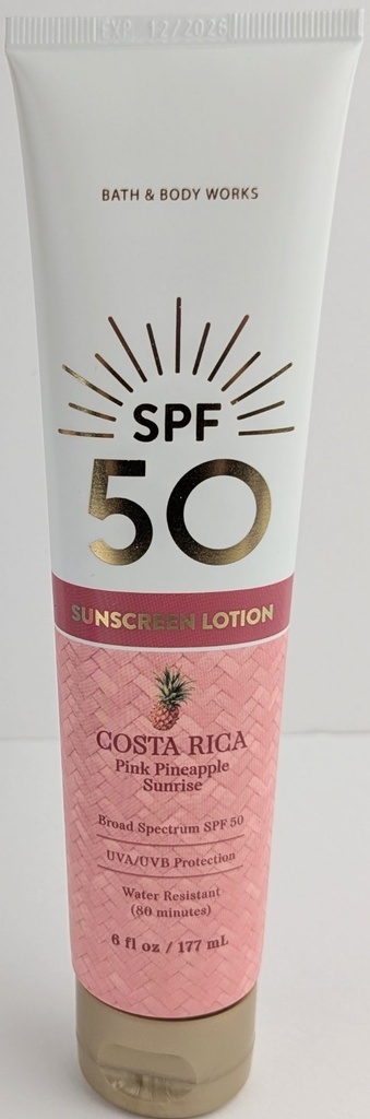 Bath & Body Works Costa Rica Pink Pineapple Sunrise Sunscreen Lotion SPF 50