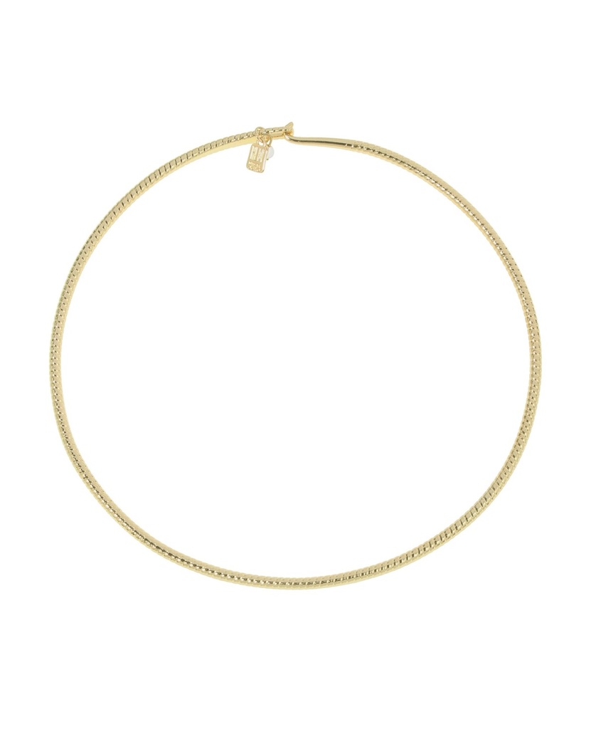 Robert Lee Morris Soho Textured Round Wire Collar Necklace - Gold