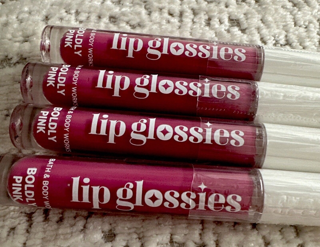 BBW Boldly Pink Lip Glossies 0.11 Oz 5- SEALED Bath & Body Works New