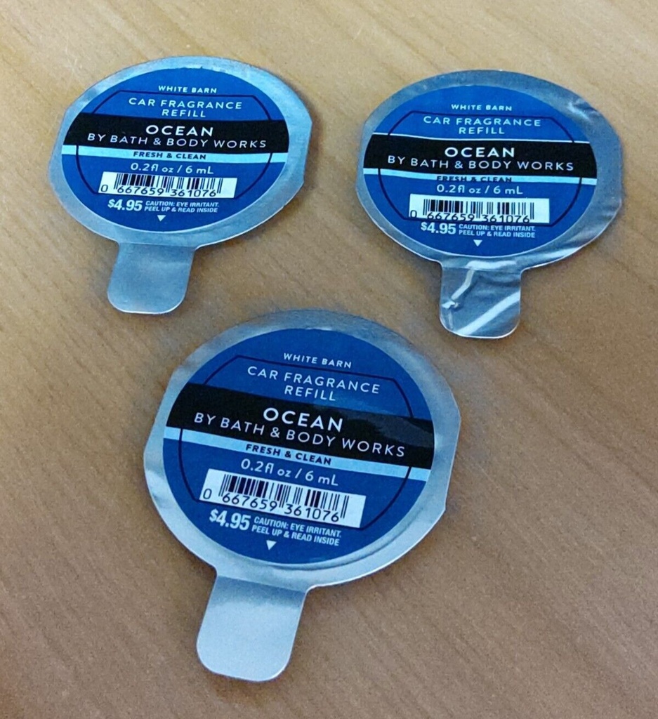 Bath & Body Works OCEAN Car Fragrance Refills (lot of 3) NEW