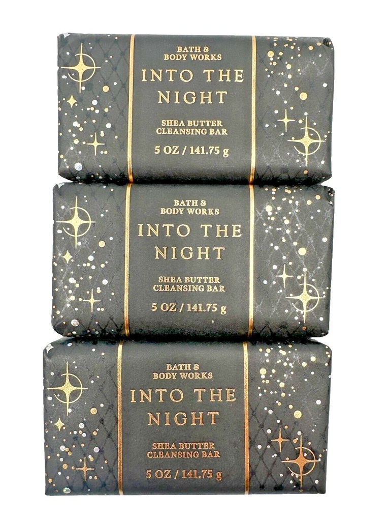 Bath & Body Works LOT 3 Into the Night Shea Butter Cleansing Soap Bars 5 Oz