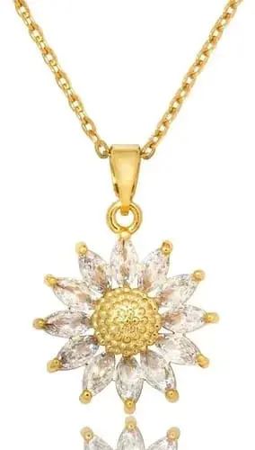 COLLAR DE FLOR CON CRISTALES CAFE 