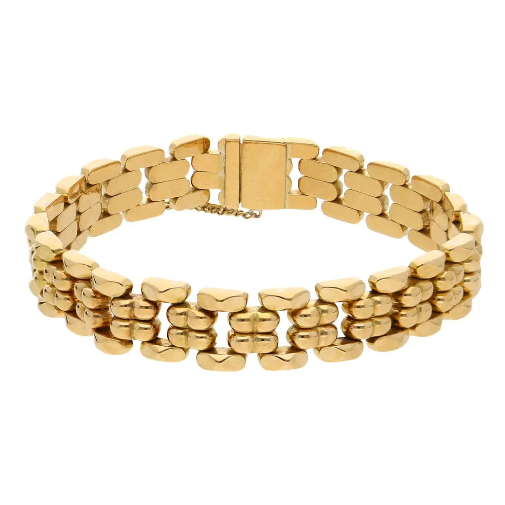 PULSERA  DORADA CON PERLAS BLNCA HOUSE OF HARLOW 1960