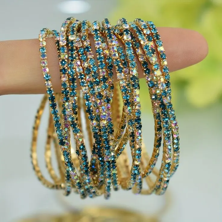 PULSERA CON PIEDRA CELESTE  14 RUSH BY DENIS &CHARLES 