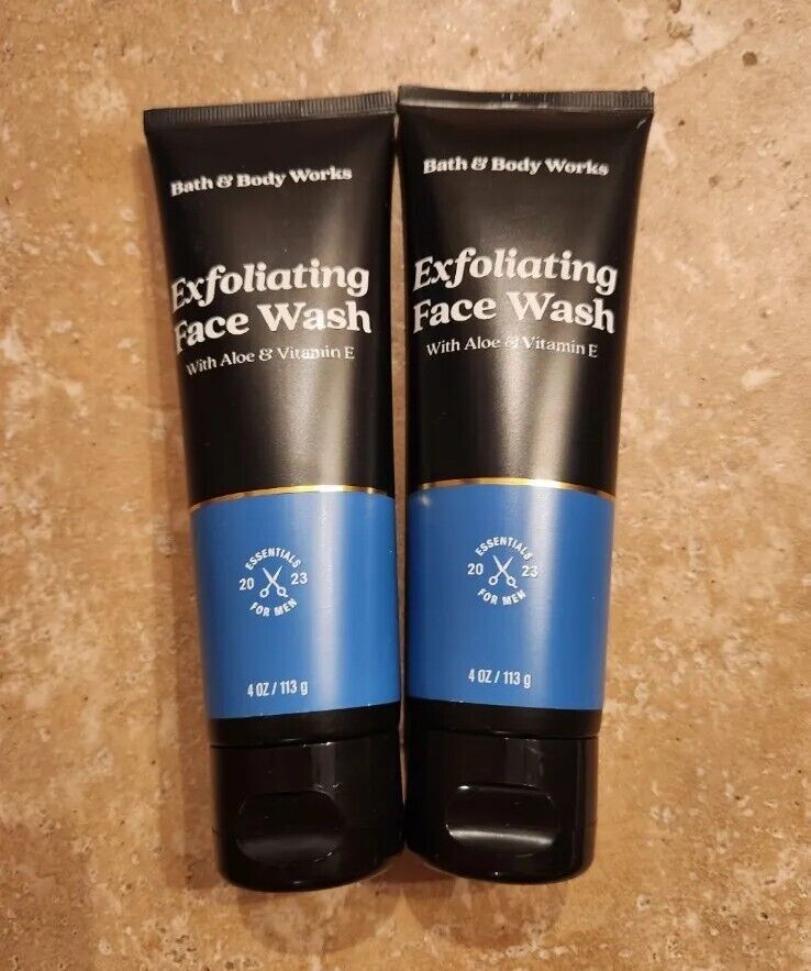 ALL NEW Men's EXFOLIATING FACE WASH 4 Oz Tube Bath & Body Works LOT X2