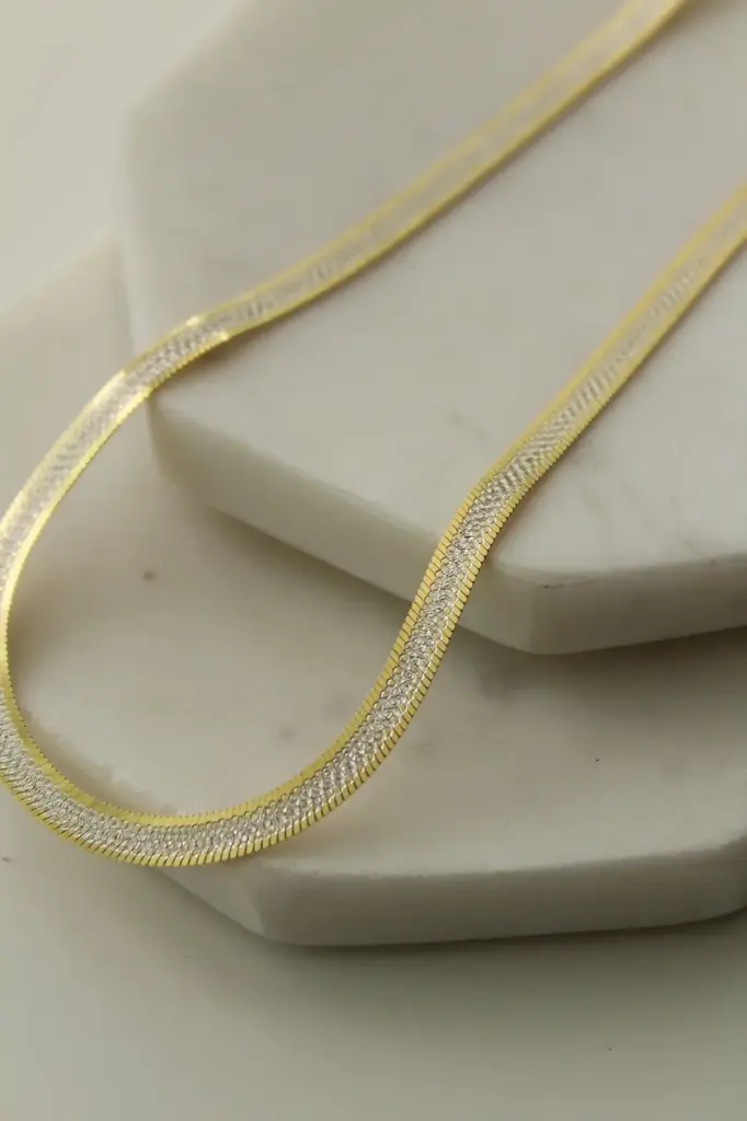 GARGANTILLA STERLING SILVER MADE IN ITALY 18 DORADA CON PLATEADO 