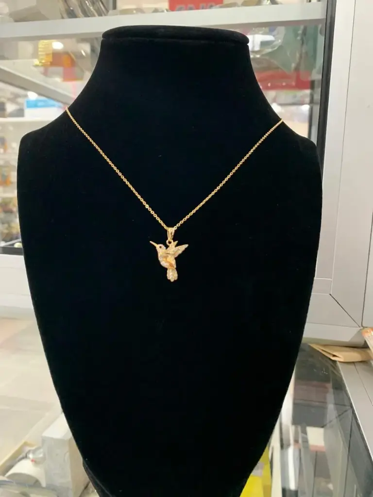 BLEU SAGE CADENA DE COLIBRI DORADO