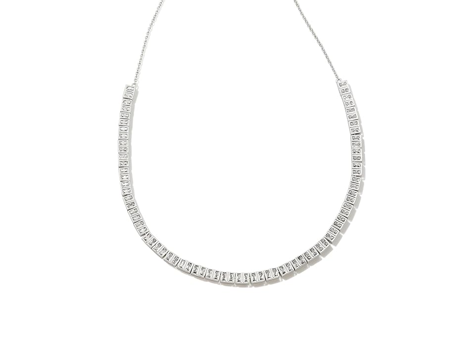 Kendra Scott Gracie  GARGANTILLA Silver Tennis Necklace in White CZ | Crystal/Metal Rhodium