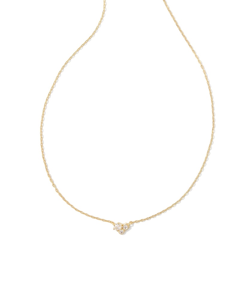 Kendra Scott Henry Gold Short Pendant Necklace in White CZ | Crystal