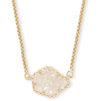 Kendra Scott Tess Pendant Necklace for Women  Fashion Jewelry  Gold-Plated  Iridescent Drusy