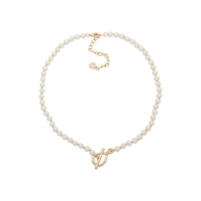  GARGANTILLA Anne Klein Women's Twisted 16" Faux Pearl Collar Necklace in Gold-Tone