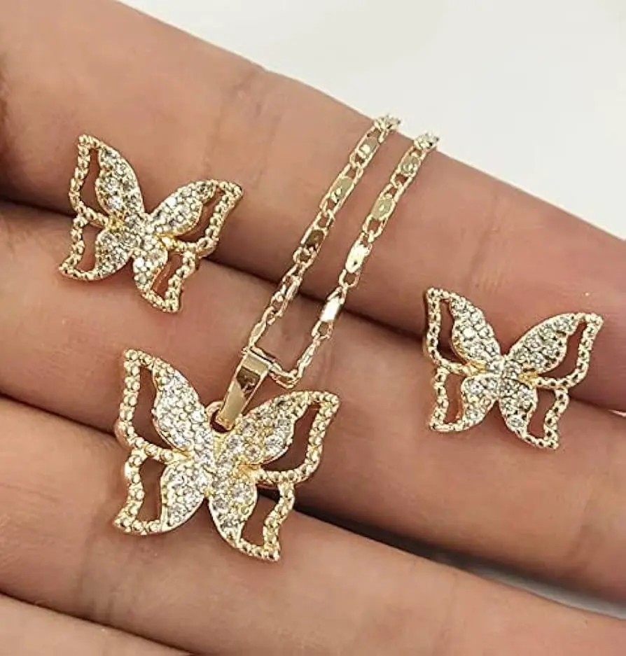 GARGANTILLA DE NIA;A DE MARIPOSA  SET