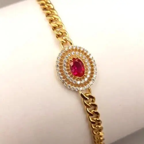 PULSERA CON PIEDRA ROJA 