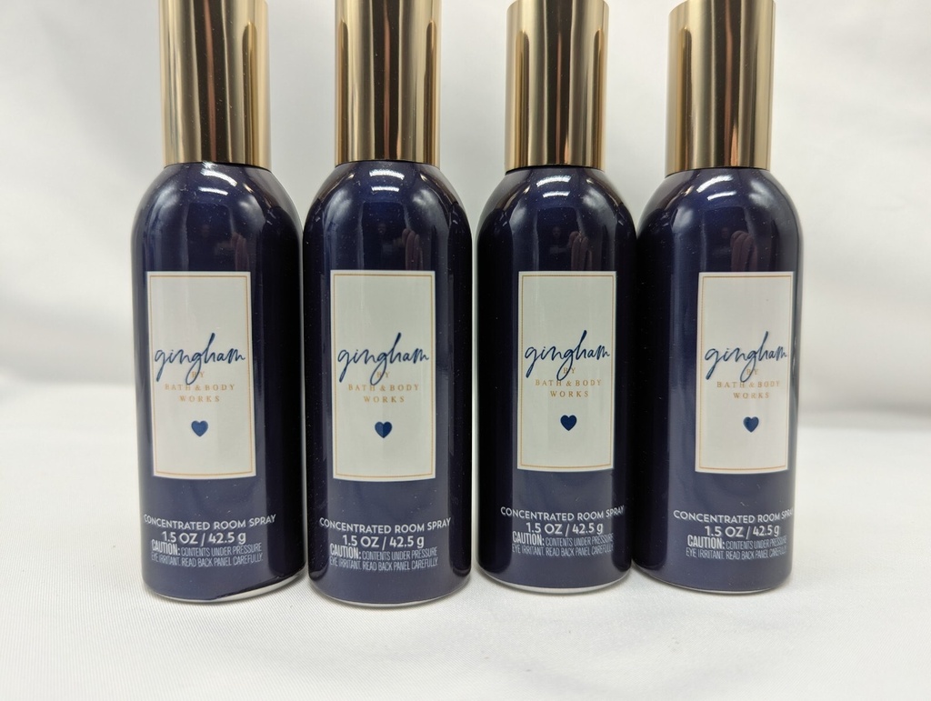 Qty (4) Bath & Body Works GINGHAM Concentrated Room Spray 1.5 Oz