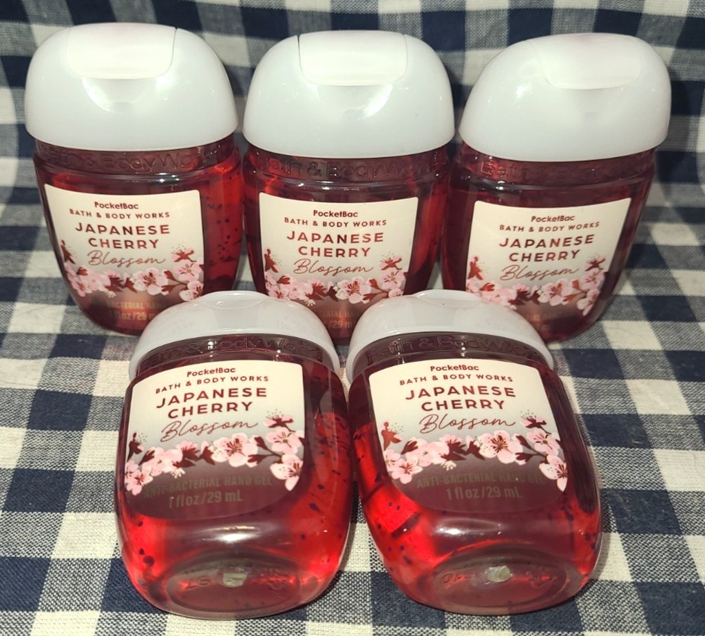 5-Pack NEW Japanese Cherry Blossom PocketBac Sanitizers 1 Oz Bath & Body Works