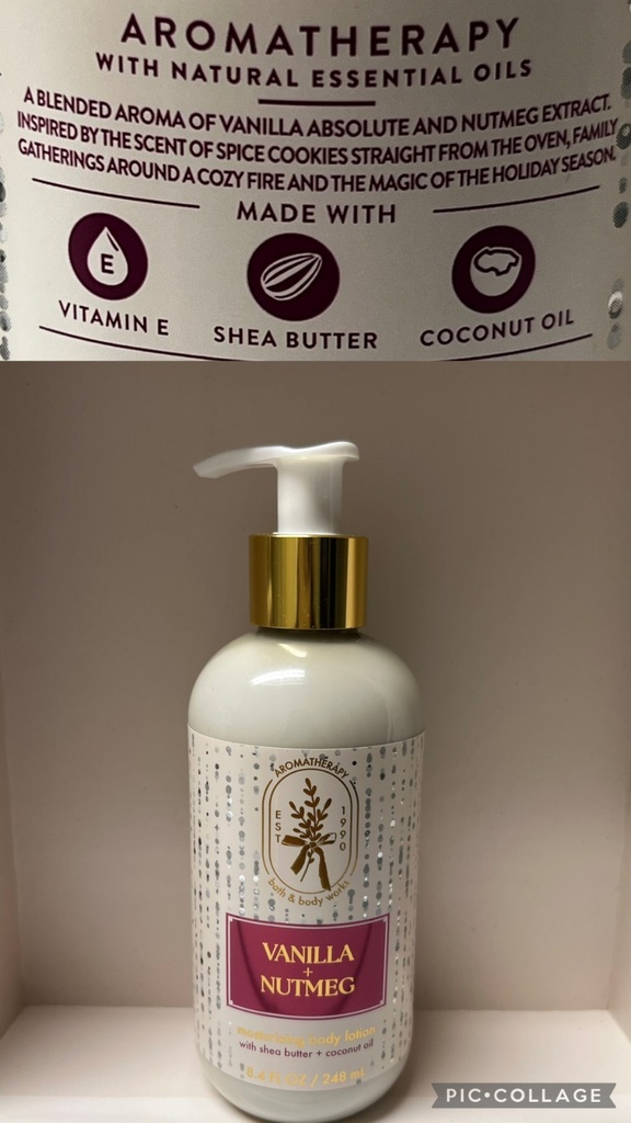 BBW  Aromatherapy BODY LOTION VANILLA NUTMEG
