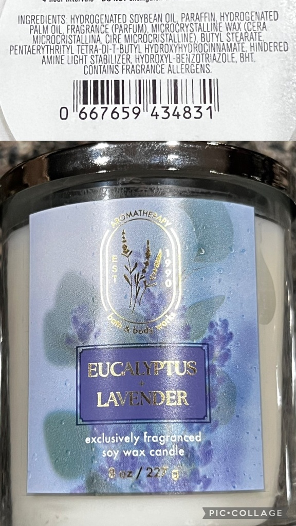 BBW VELA PEQUEÑA EUCALYPTUS LAVENDER 