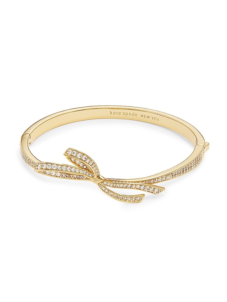Kate Spade New York Women's Goldtone & Cubic Zirconia Bow Bangle Bracelet