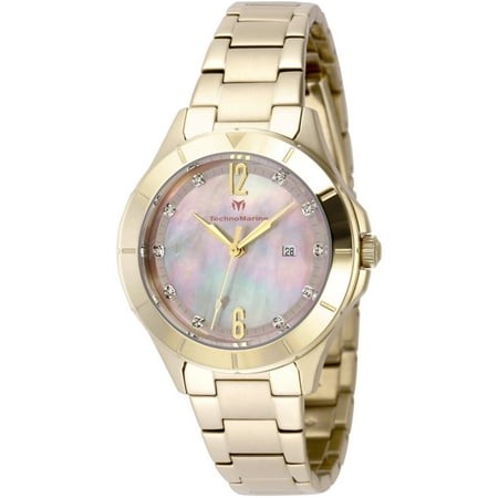 Technomarine TM-825001 Women S Luna Tides Yellow Gold Steel Watch