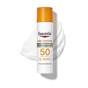 Eucerin Sun Age Defense Face Sunscreen Lotion  Hyaluronic Acid  Non-Comedogenic  SPF 50  2.5 Fl Oz