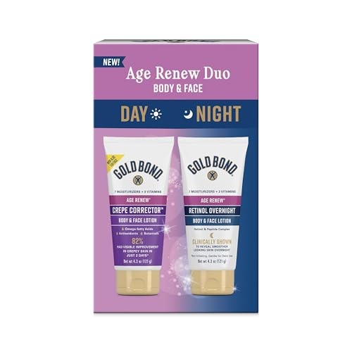 Gold Bond, Age Renew® Duo, Day & Night, Body & Face Lotion, 2 Bottles, 4.3 Oz (121 G) Each