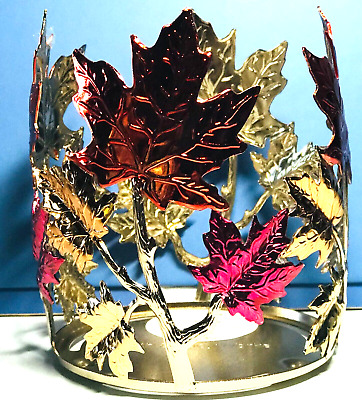 [499c0b1c] BBW PORTA VELA PEQUEÑO HOJAS METALICO