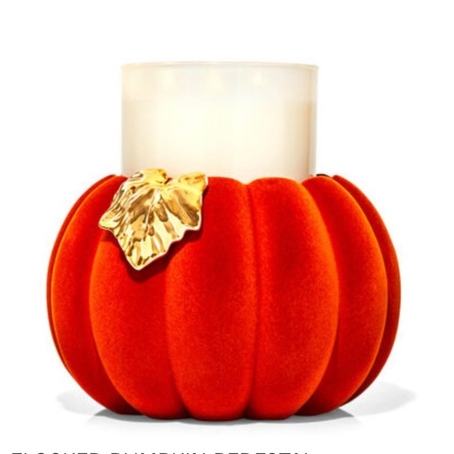 [a900f990] BBW PORTA VELA CALABAZA ROJO TERCIOPELO