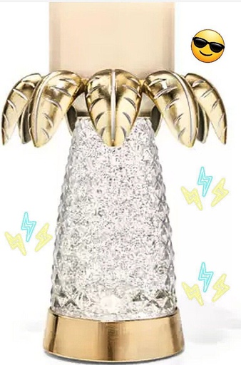 [df04c1eb] BBW PORTA VELA GRANDE PALMERA TIPO LAMPARA DECORACION EXTREMA 