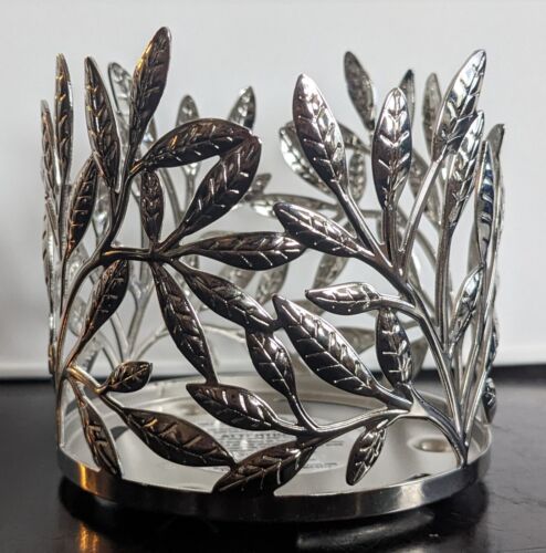 [f4cd2235] BBW PORTA VELA PEQUEÑO RAMAS PLATEADO METAL