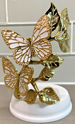 BBW  PORTA JABÓN MARIPOSA EDICIONES UNICAS BASE DE MARMOL Y METAL