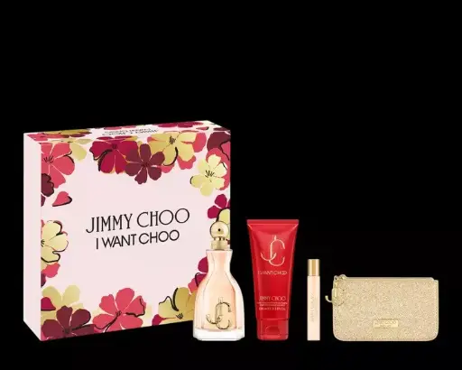 PERFUME SET PERFUME JIMMY CHOO 100 4 PIEZAS 100ML CREMA 100ML 15 ML Y CAETERA