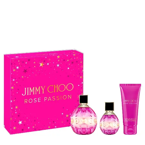 SET TRES PIEZAS PERFUME JIMMY CHOO ROSE PASSION 100 ML 