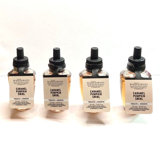 BBW Carmel Pumpkin Swirl Wallflowers Home Fragrance Refill .8 Oz